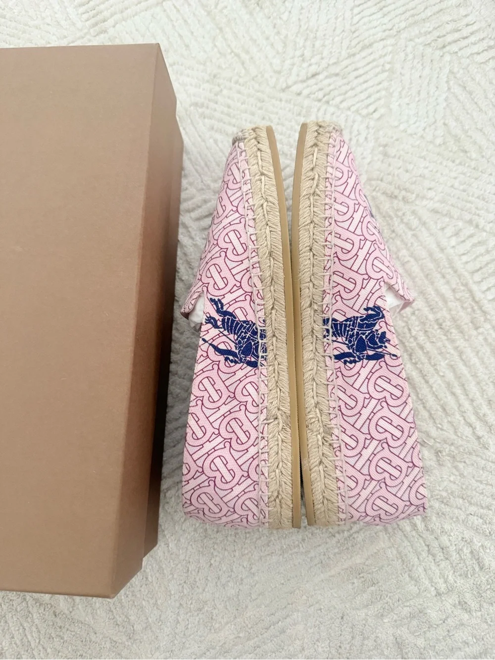 Burberry Pink Monogram Espadrilles w/ Box | Women’s Size 6.5